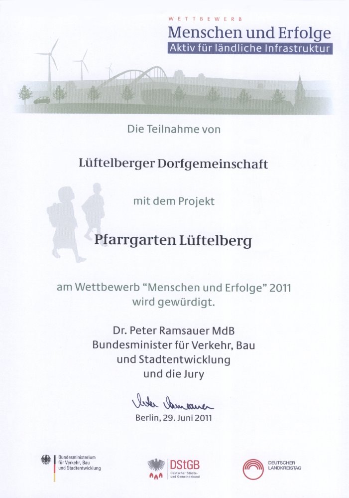 Urkunde "Menschen und Erfolge 2011"